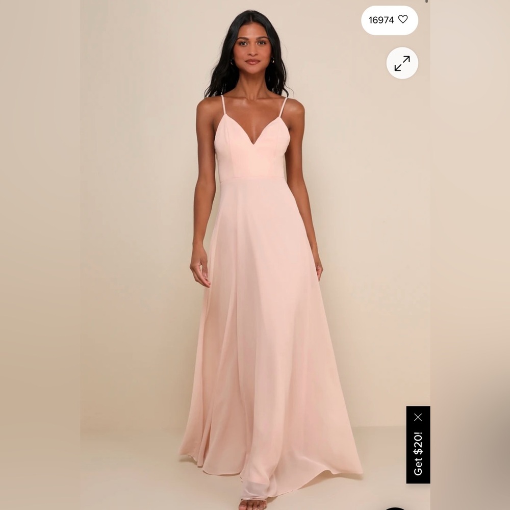 NWT Lulus Romantic Ways Blush Pink Lace Button Back Maxi Dress - Size XL